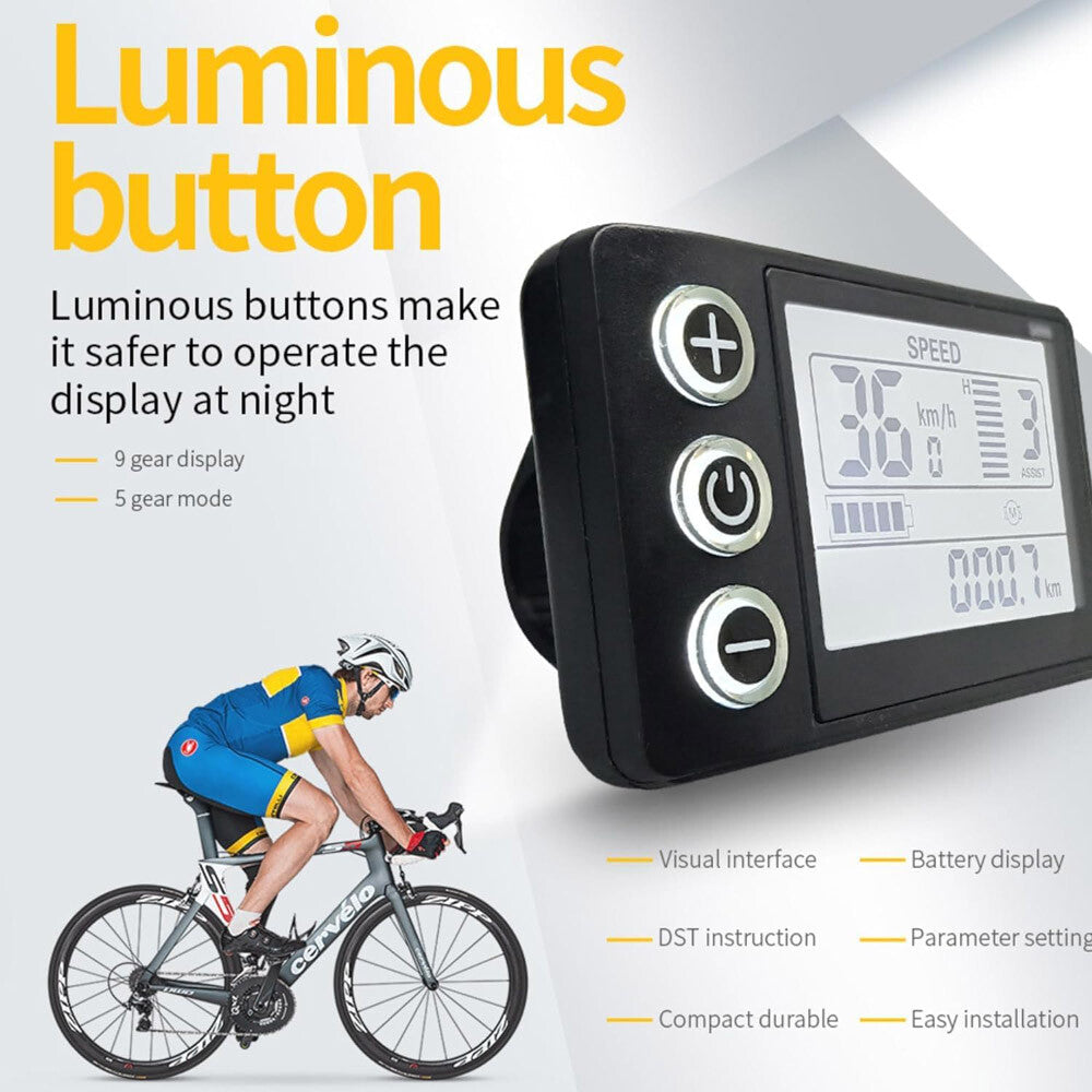 Electric Bike LCD Display 24V/36V/48V Waterproof Segment Meter