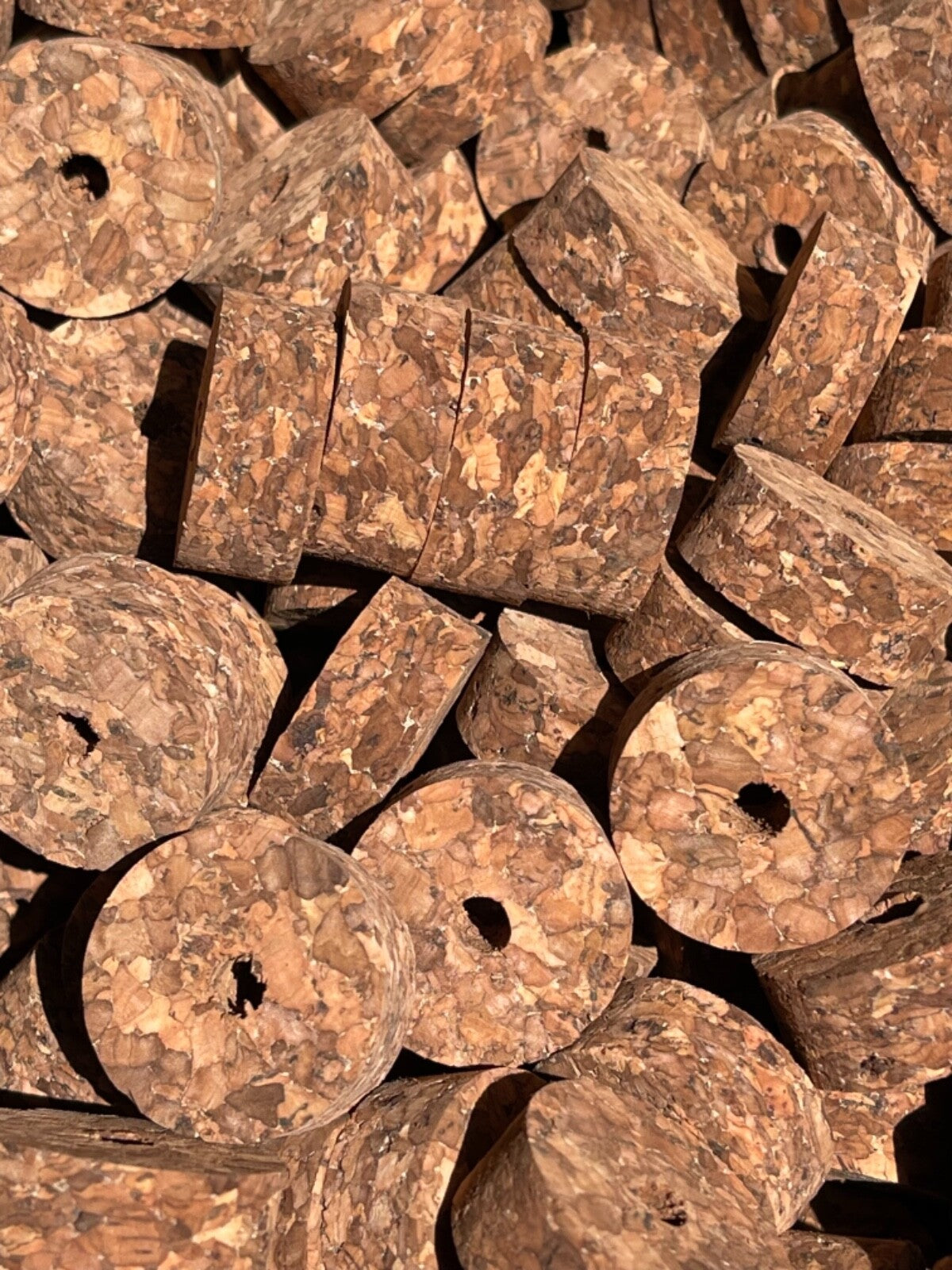 Dark Smokey Burl Cork Rings 1 1/4 Inch - Natural Jewelry & Craft Accessory