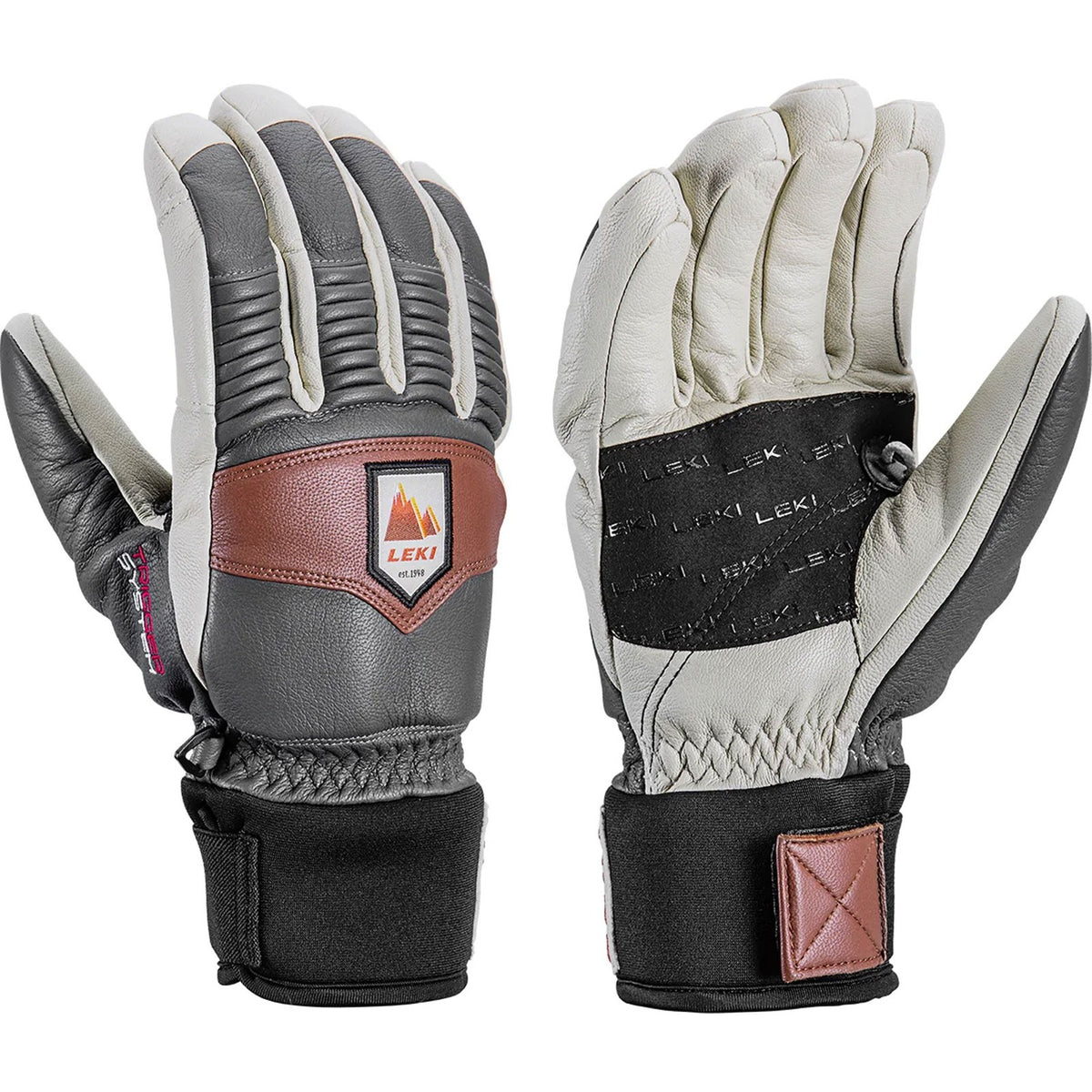 Winter Ski Gloves with Primaloft Insulation & Leather Grip
