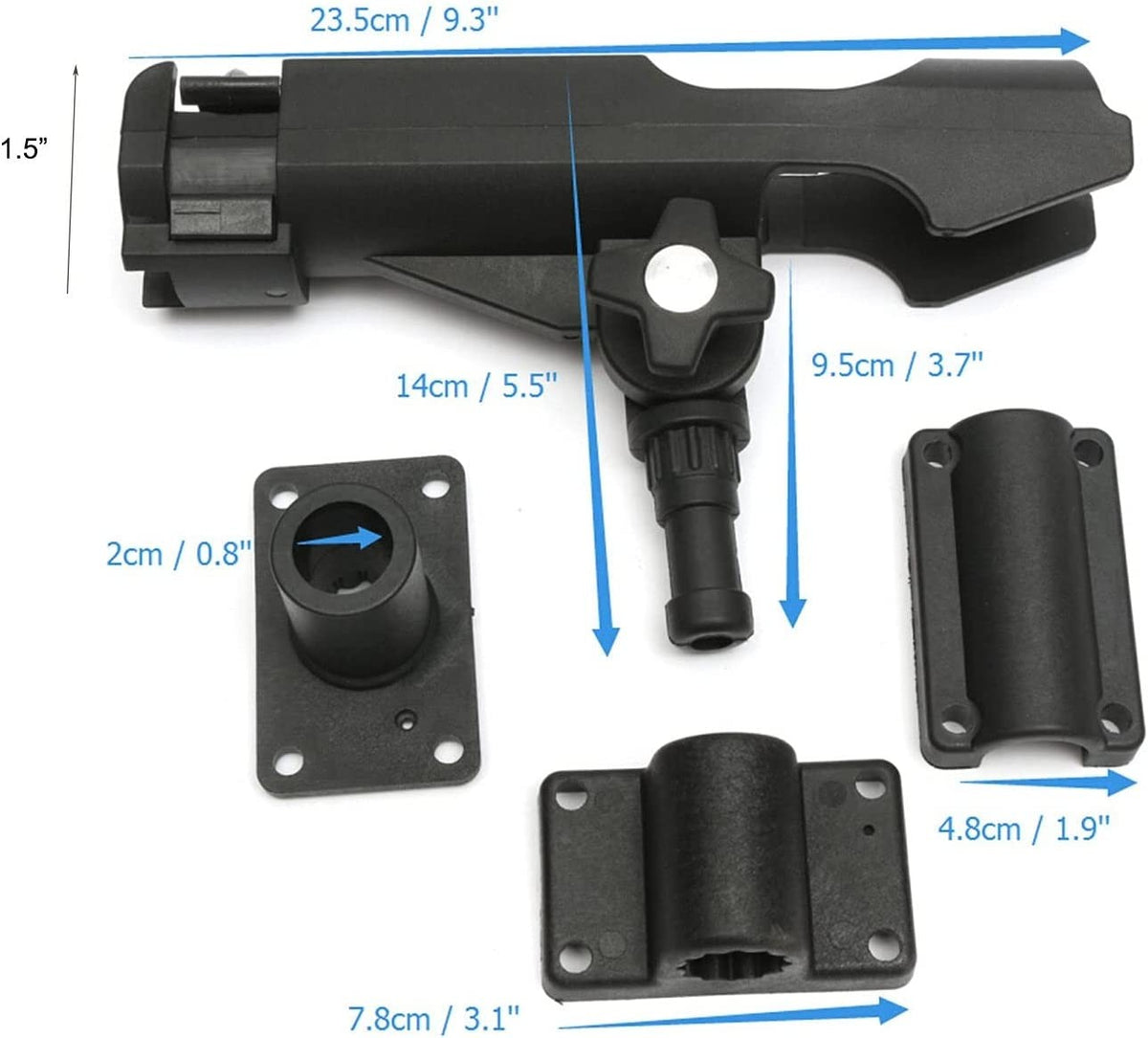 4PCS Adjustable Boat Fishing Rod Holders for Kayak & Boat Side Rail Mount