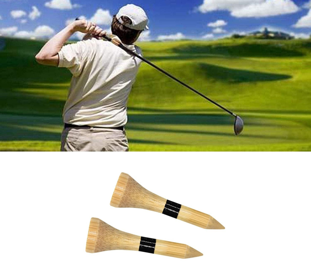Wooden Golf Tees 1.5 Inch 100 Count - Natural Bamboo Short Tees