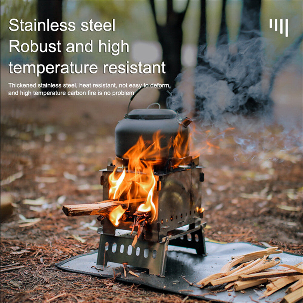 Portable Stainless Steel Camping Grill Foldable BBQ Stove for Outdoor Cooking