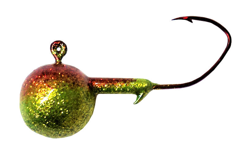 Fishing Jigheads Red Antifreeze Pack of 25 - Sickle Hook Tackle for Walleye Bass Crappie