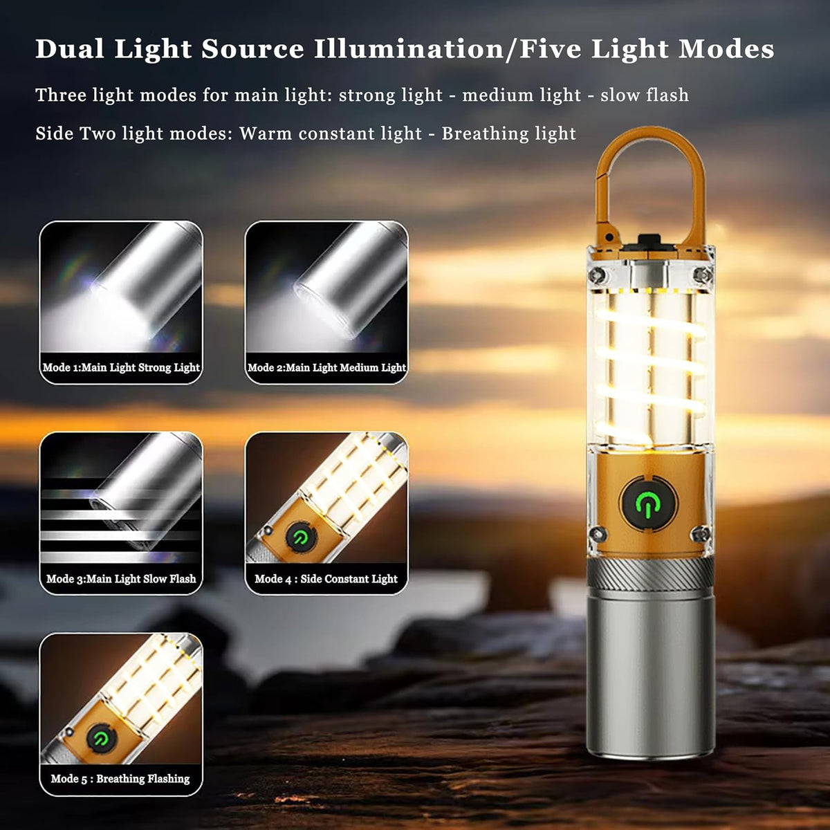 High Power Rechargeable LED Flashlight 100000 Lumens 6 Modes Waterproof