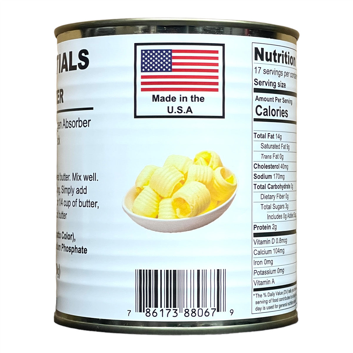 Powdered Butter Can - Long Shelf Life, US-Made, 12 oz for Cooking & Baking