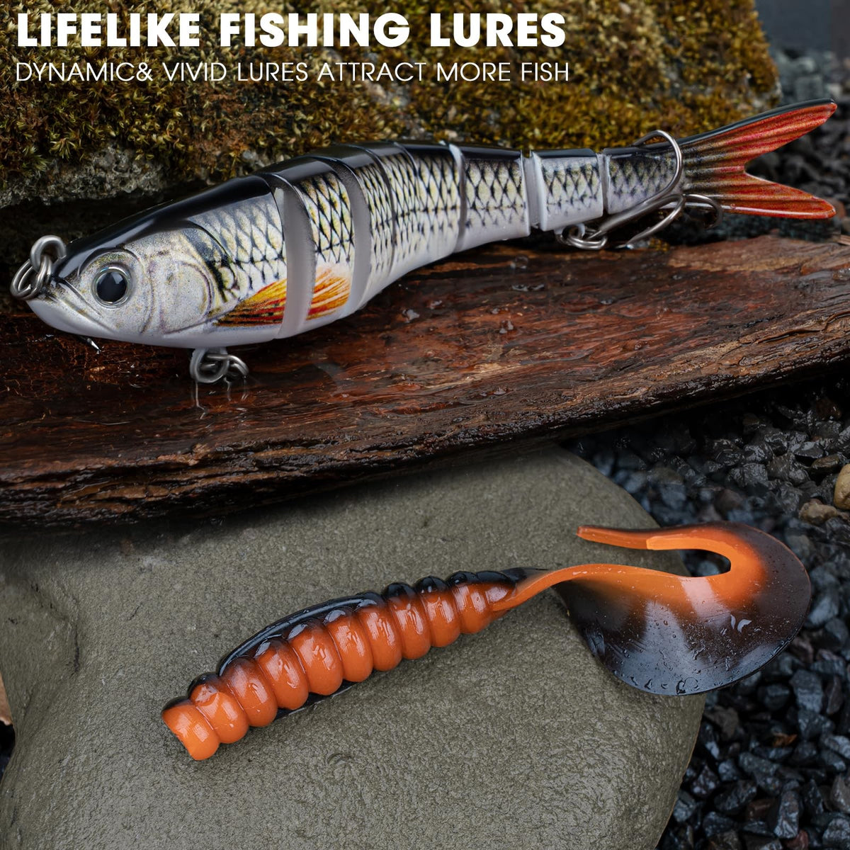 Complete Fishing Tackle Kit Set with Lures, Hooks, Accessories & Tackle Box