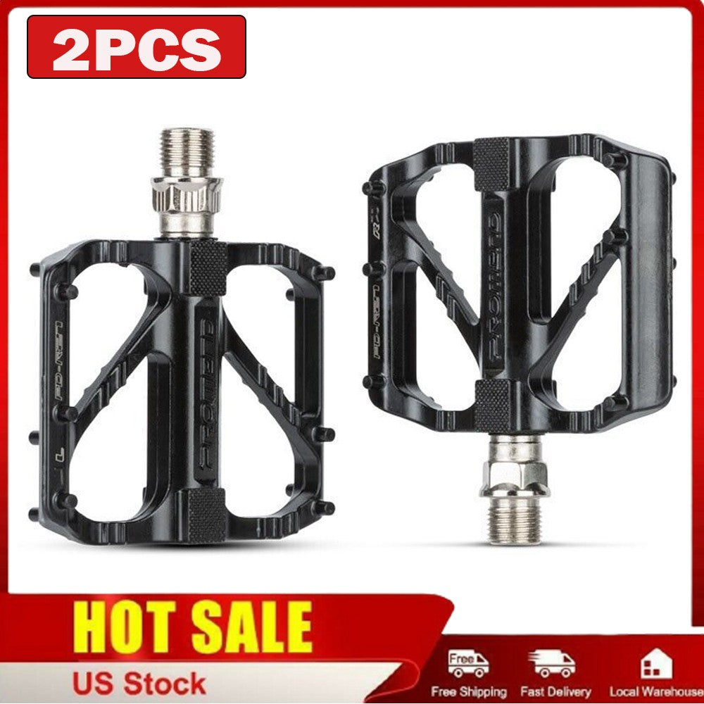 2PCS Mountain Bike Pedals Aluminum Non-Slip MTB Pedals 9/16"