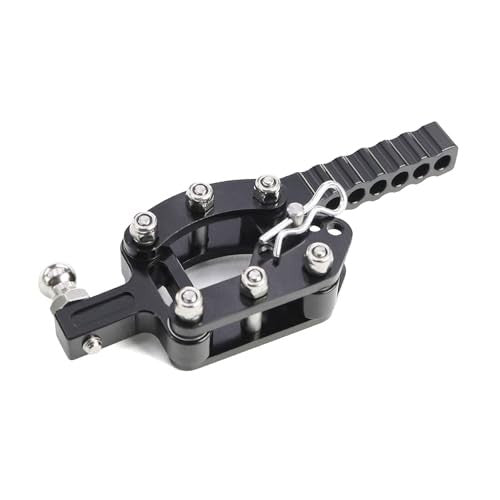 Adjustable Metal RC Car Tow Hook Trailer Hitch for 1/8 & 1/10 Crawlers Black