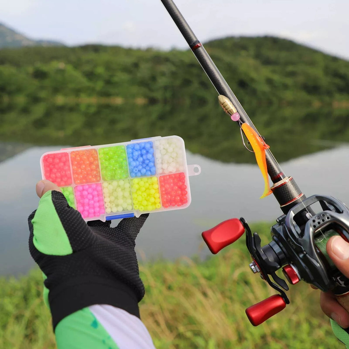 1000Pcs Glow Fishing Beads Set for Night Fishing Tackle Rig Making