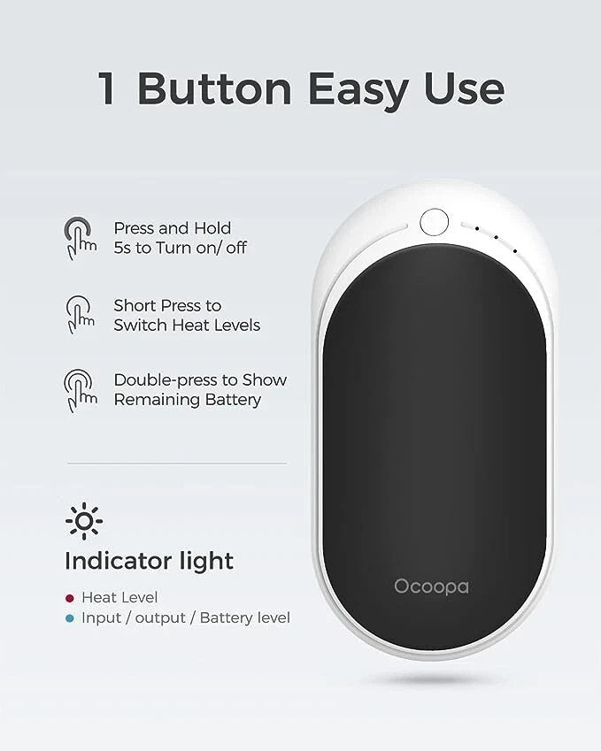 Rechargeable Hand Warmers 5200mAh Portable Electric Pocket Heater