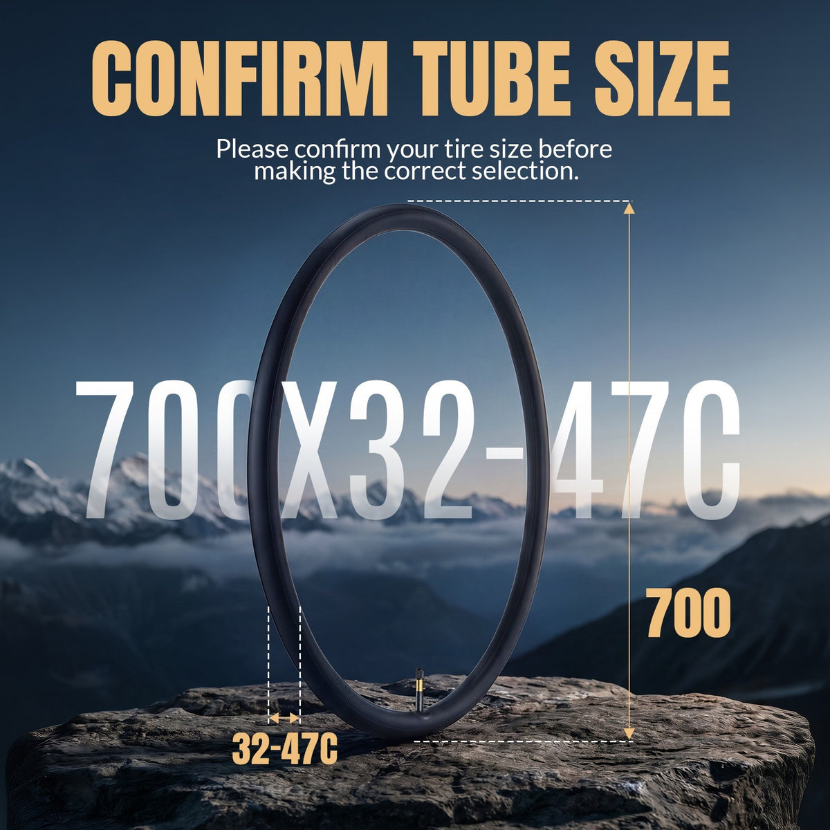 700C Bike Inner Tubes - Fits 32-47C Road & City Bicycles, 48mm Schrader Valve
