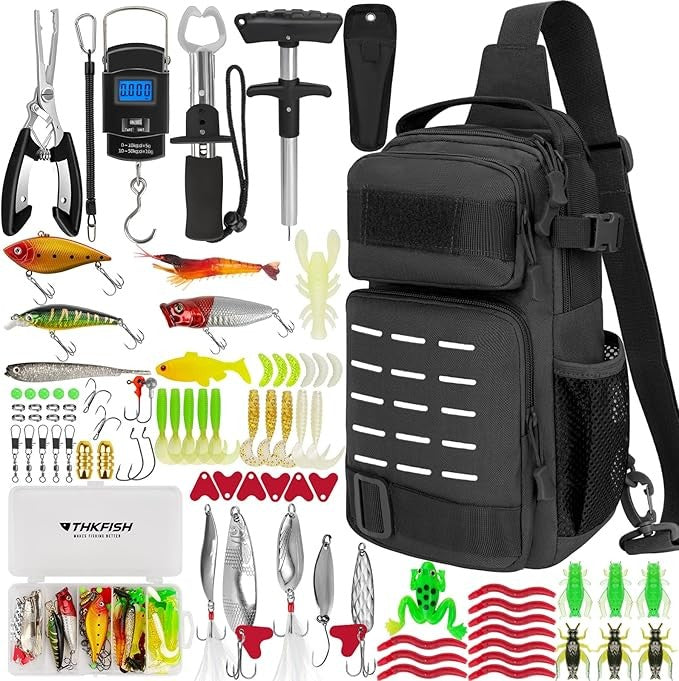 413-Piece Fishing Lures Kit with Tackle Box - Complete Bass Fishing Gear Set