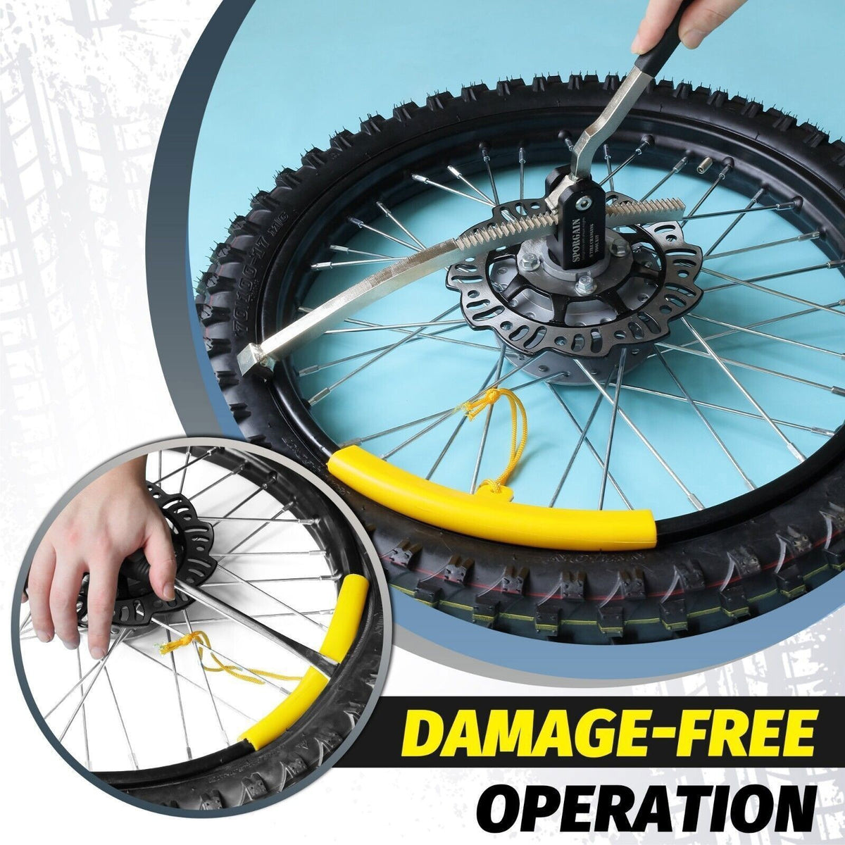 Portable Foldable Tire Mounting Kit for Off-Road Motorcycle 16-21 Inch MX Enduro Wheels