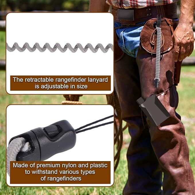 2 Pcs Rangefinder Tether Cord, Detachable Hunting Lanyard Adjustable Stretch