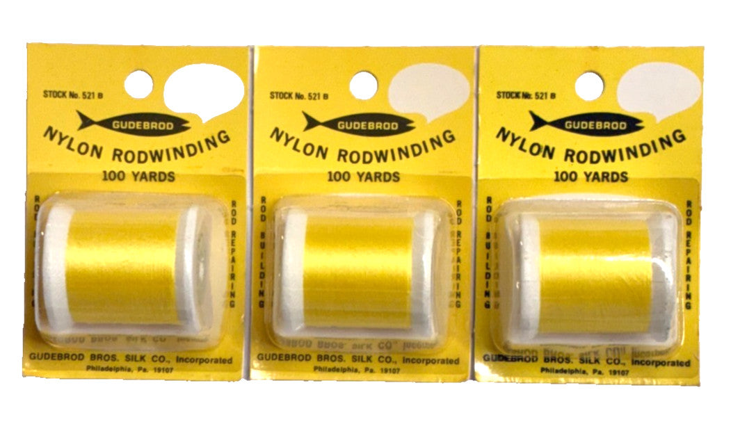 Set of 3 Yellow Nylon Thread Spools - Fine Type A for Fly Fishing