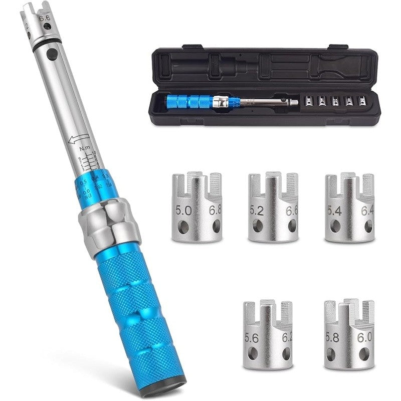 Motorcycle Spoke Torque Wrench 2-10Nm with 10 Interchangeable Heads - Accurate Maintenance Tool