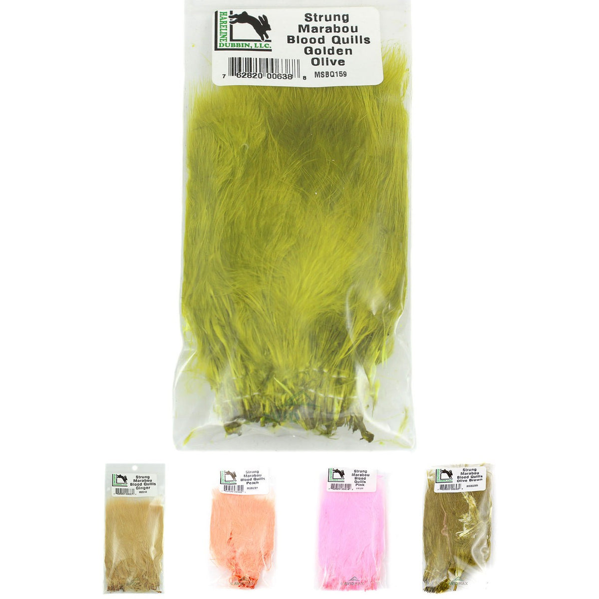 Marabou Strung Blood Quills for Fly Tying - Wide Color Range