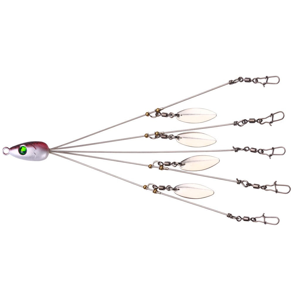 Umbrella Fishing Rig with 4 Blades and 5 Arms for Bass Tackle - Multiple Sets & Colors