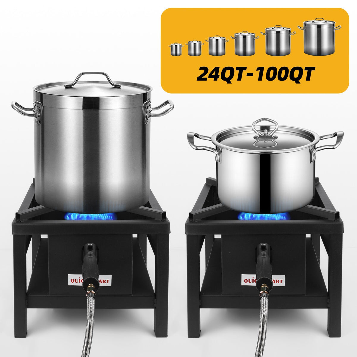 Heavy Duty Propane Burner with Stand - 260,000 BTU Commercial Grade Outdoor Stove