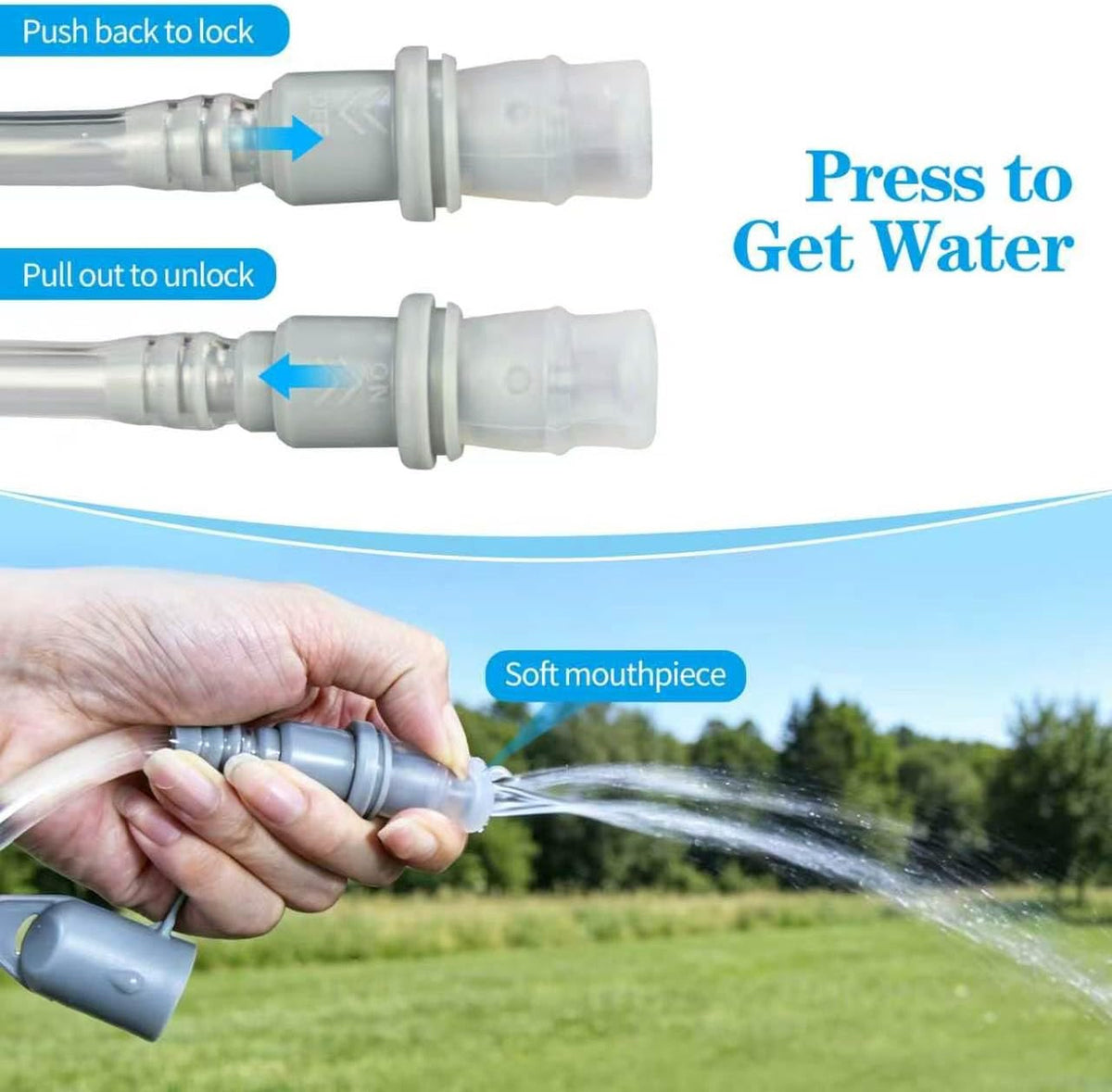 2L Leakproof Hydration Bladder for Cycling Hiking Camping Outdoor