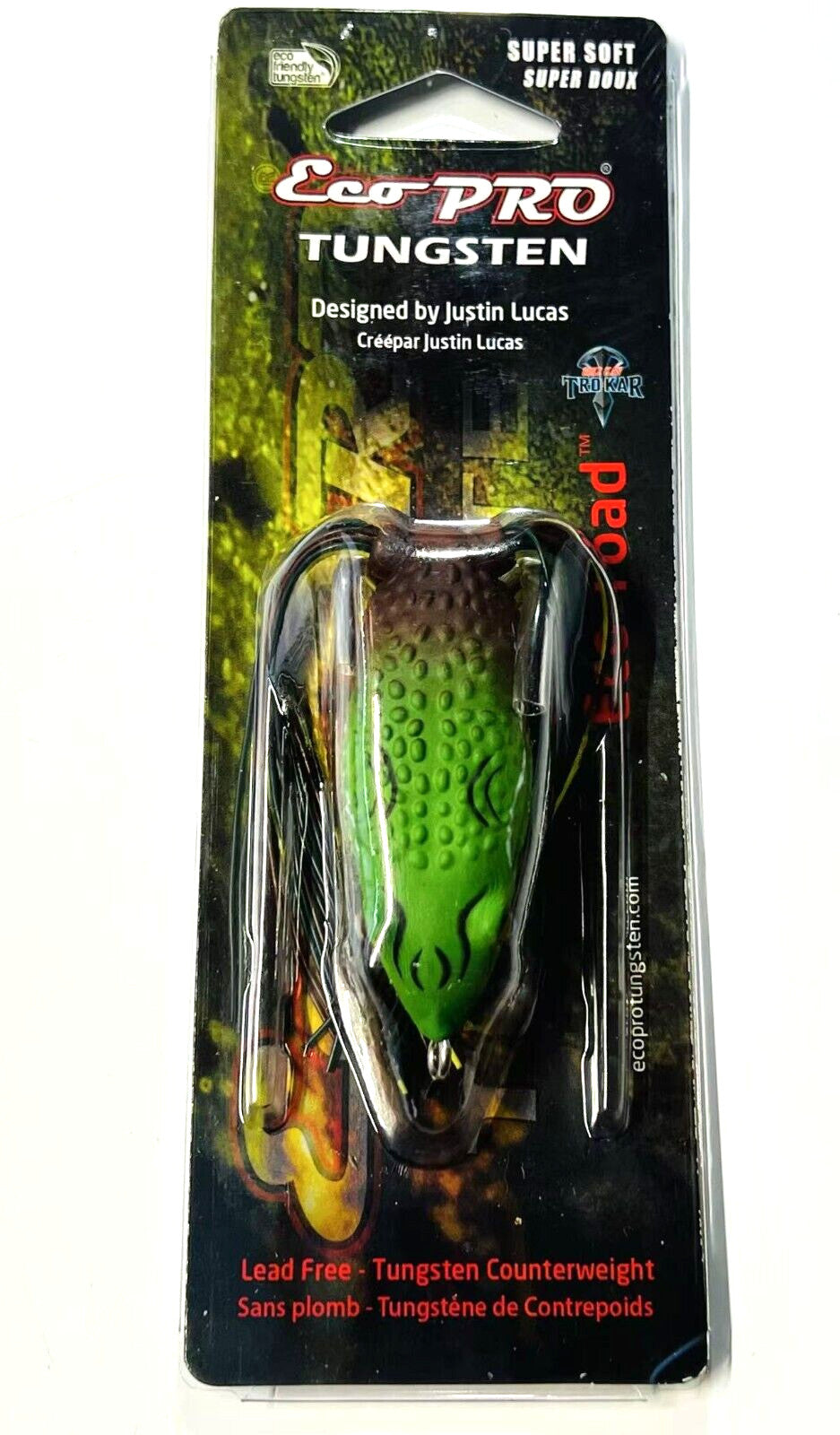 Bass Fishing Frog Lure - Eco Toad Hollow Body Soft Rubber Bait with Hooks