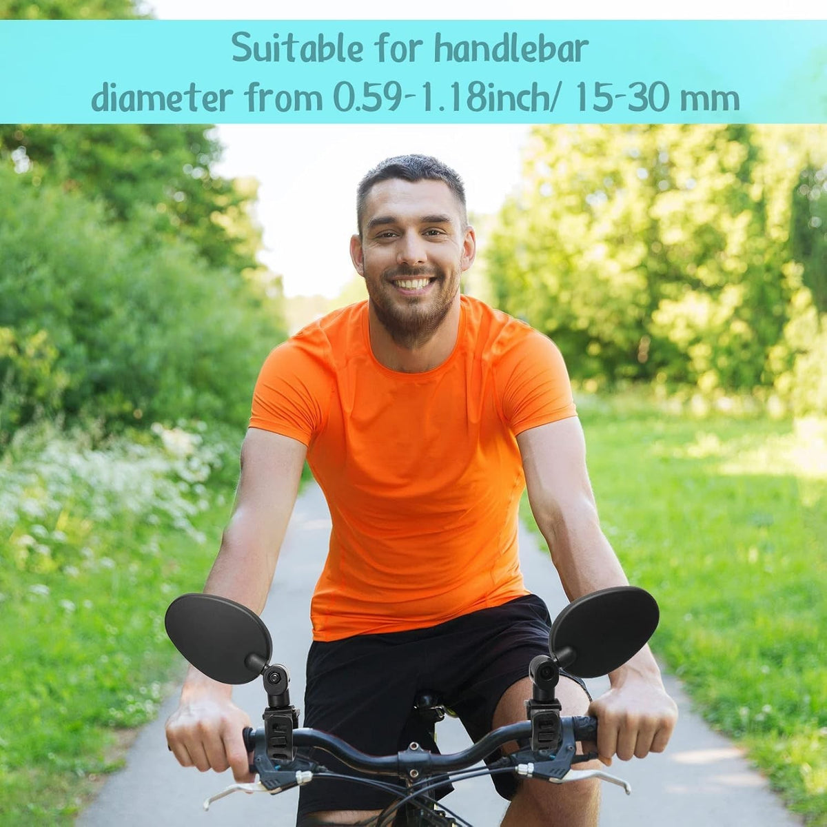 2-Pack Bicycle Rear View Mirrors - 360° Rotatable Handlebar Cycling Glasses
