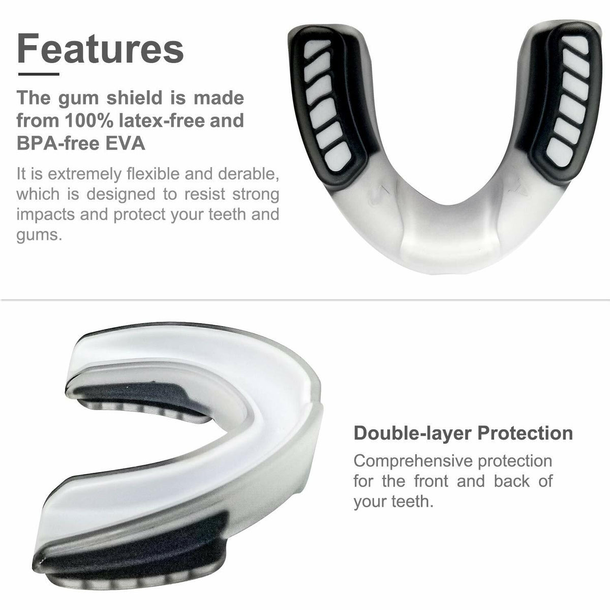Gel Boxing Gum Shield & Mouth Guard for Contact Sports - Junior Fit