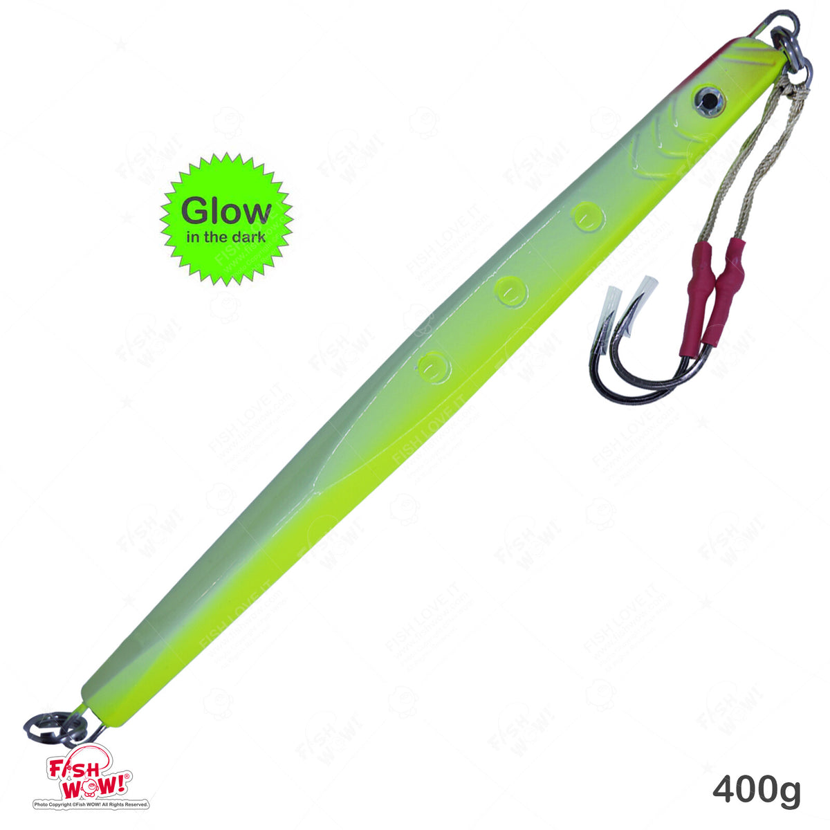 5pcs 400g Glow In The Dark Fishing Speed Jig Lures for Deep Water Trolling