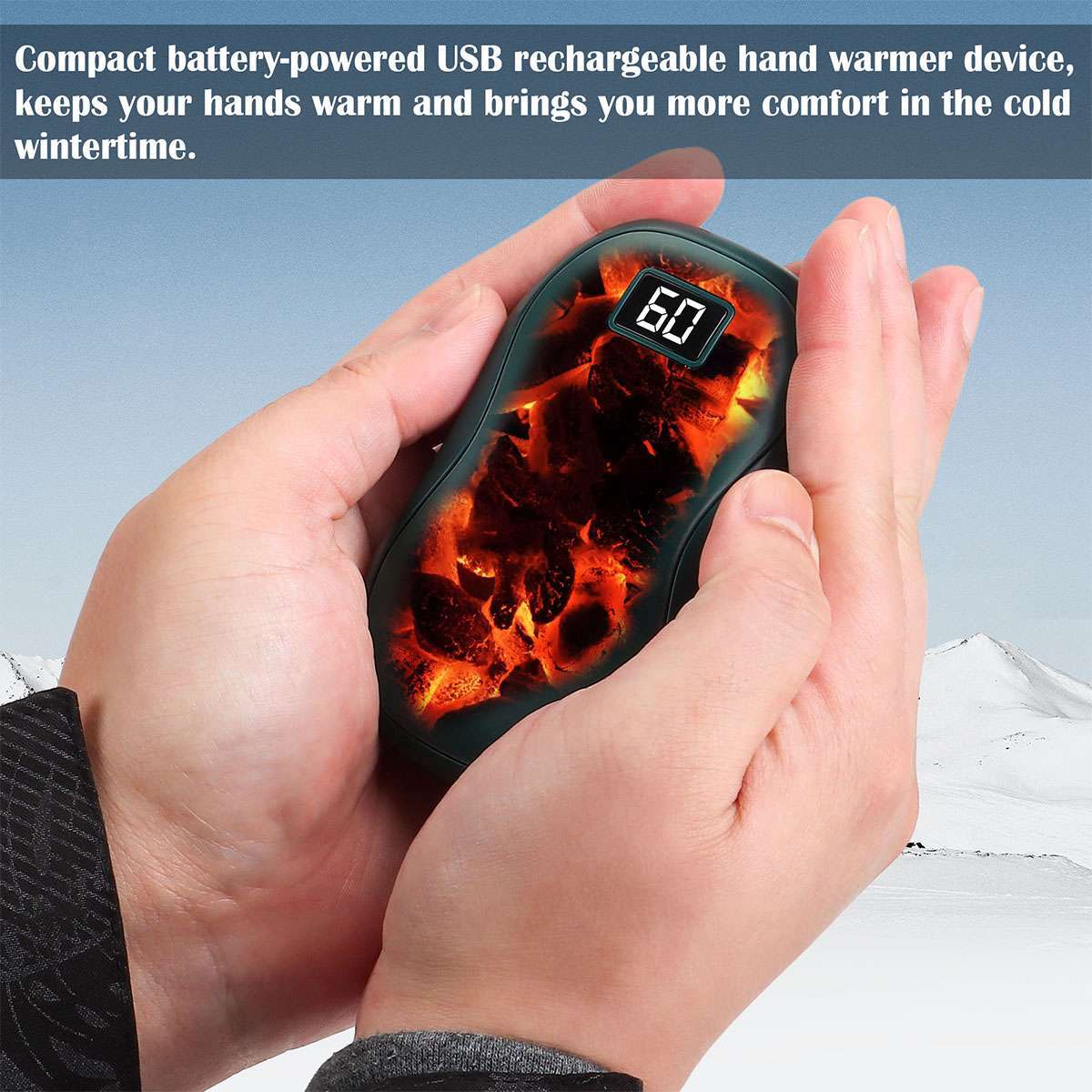 Rechargeable Hand Warmer Power Bank 5000mAh Portable USB Heater Winter Gift