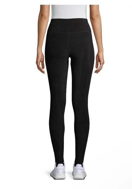 Women's Black Fleece Leggings with Stretch Base Layer for Winter Sports XL