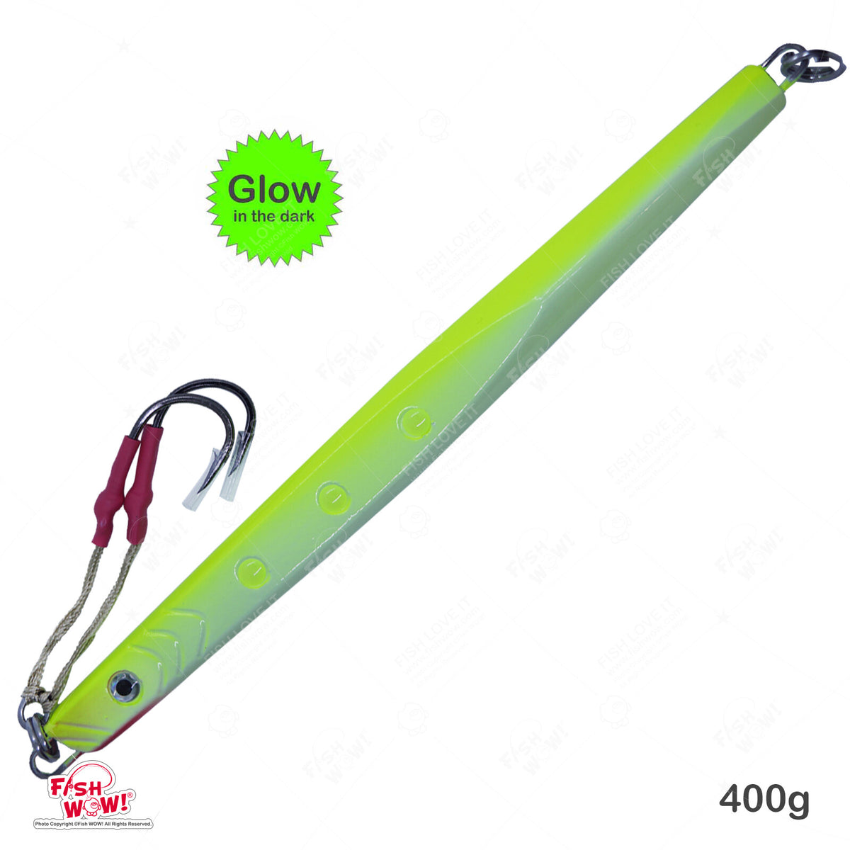 5pcs 400g Glow In The Dark Fishing Speed Jig Lures for Deep Water Trolling
