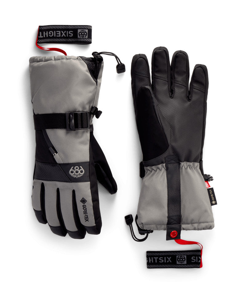Men's Gore-Tex Ski & Snowboard Gloves with Removable Merino Liner - Charcoal, XL