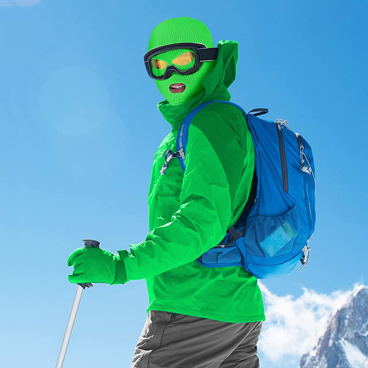 Full Face Ski Mask Winter Balaclava Hat Tactical 3 Hole Knitted Mask