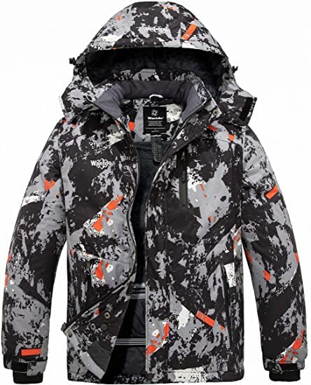 Men's Waterproof Winter Jacket - Warm Ski & Snowboarding Coat with Hood