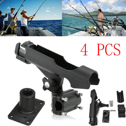 Adjustable Boat Fishing Rod Holder Set - 4 Pack for Kayaks & Boats