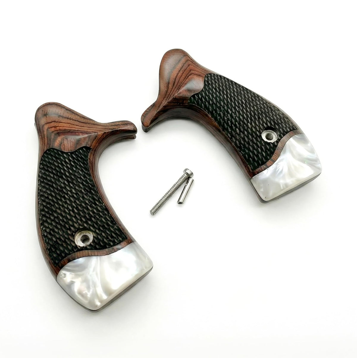 Rosewood & Pearl Revolver Grips for Taurus 856 & 942 - Checkered Style