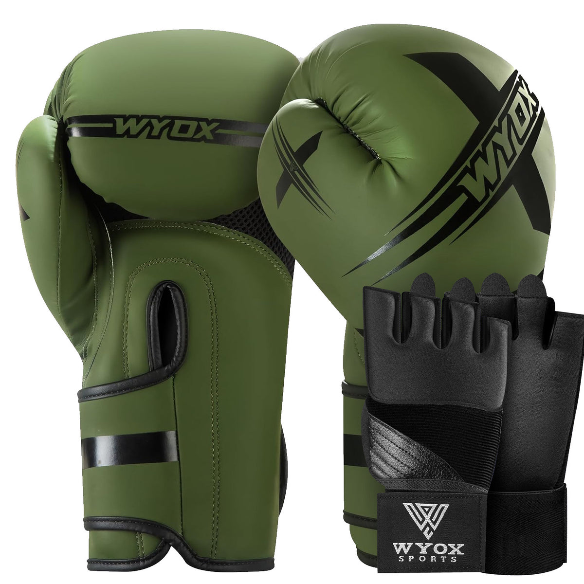 Boxing Gloves Set with Hand Wraps for Kickboxing MMA Training - Multiple Sizes & Weights