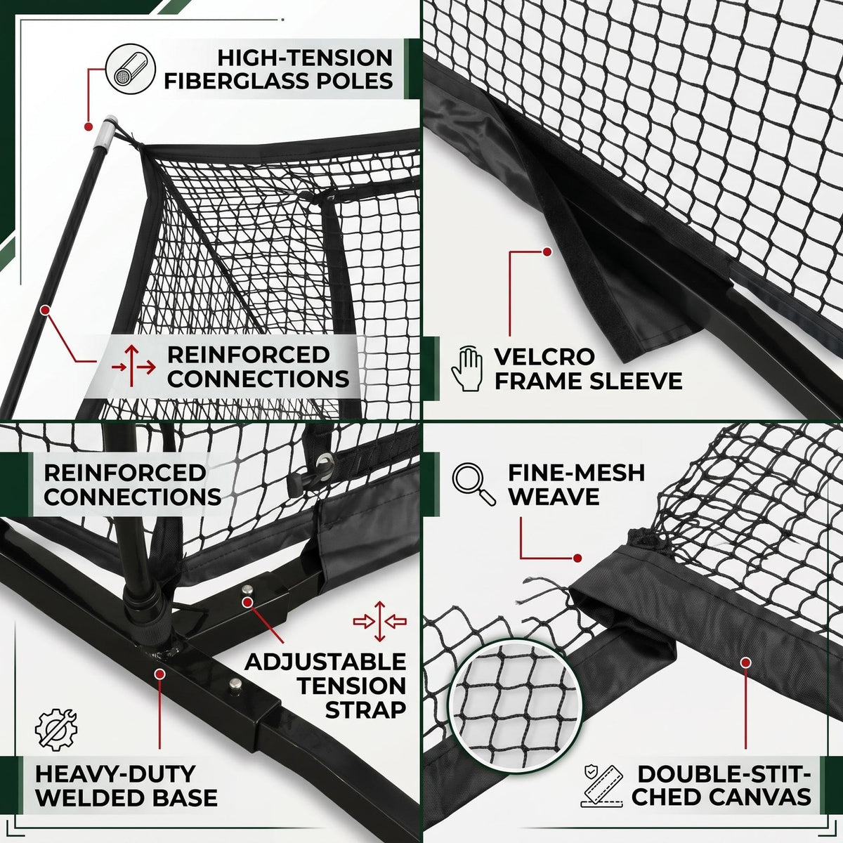 Heavy Duty Golf Practice Net Cage 10x8ft with Impact Screen for Swing & Drive