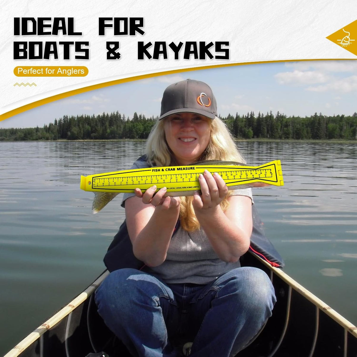 Foldable Fish Measuring Board 32-Inch with Lanyard - Waterproof & Lightweight