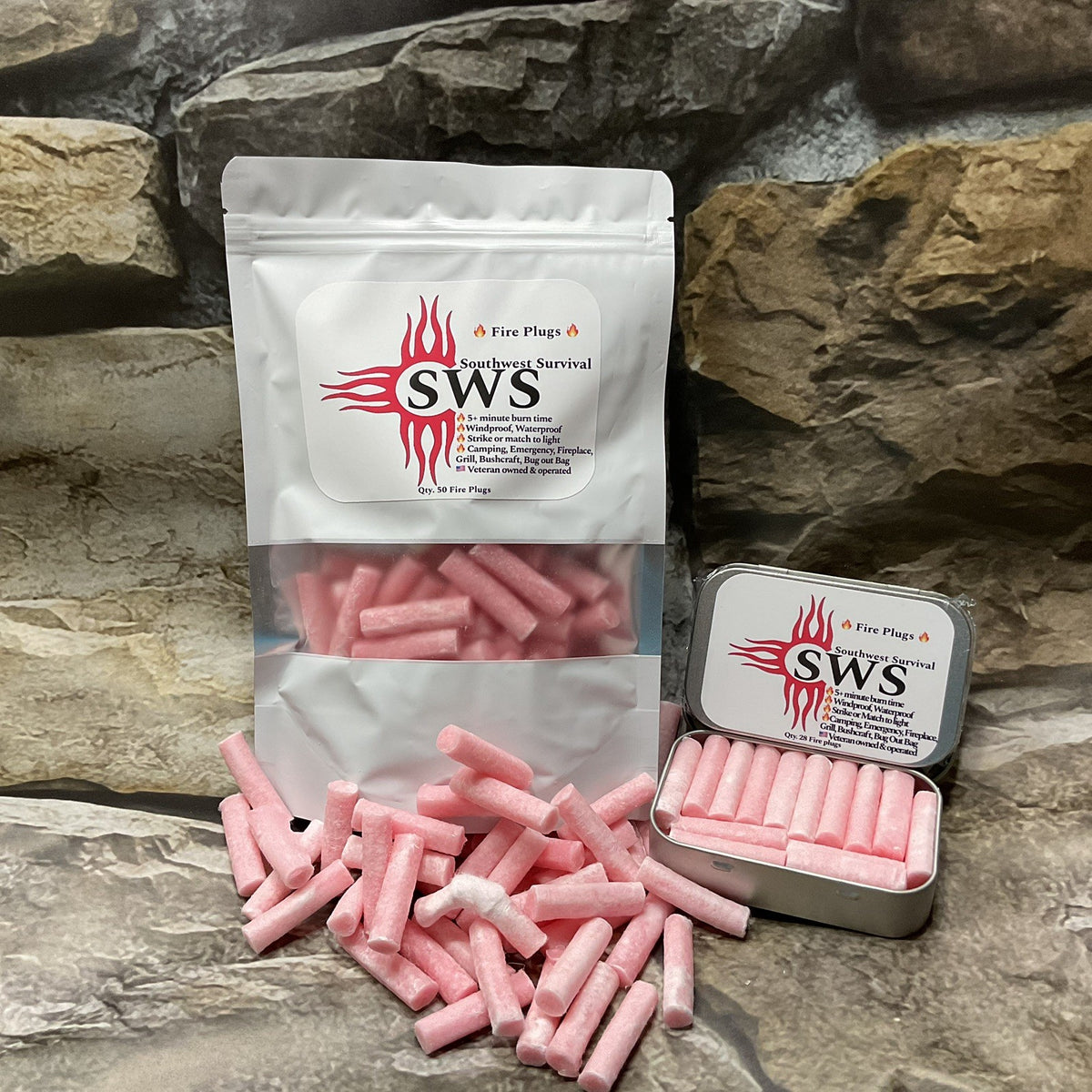 100 Pack Waterproof Fire Starter Plugs for Camping Bushcraft Survival