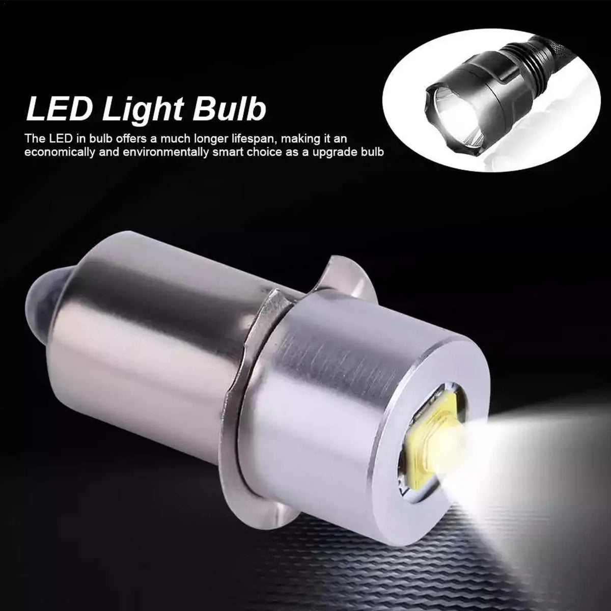 Super Bright LED Upgrade Bulb for Flashlights - 6-24V, 200 Lumens