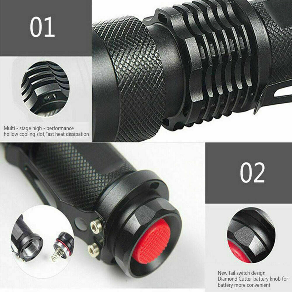120000lm UV Blacklight Flashlight Waterproof Handheld Torch