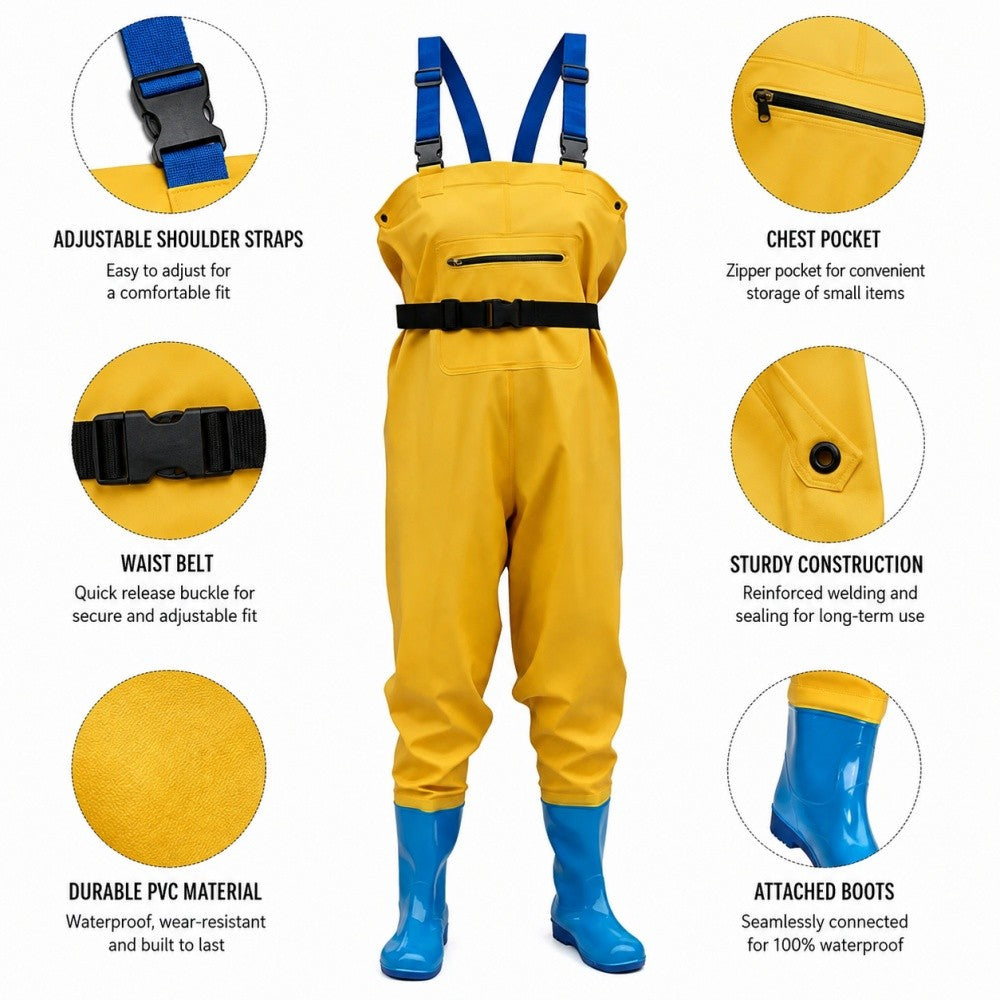 Women Waterproof Chest Waders with Boots for Fishing and Outdoor Activities
