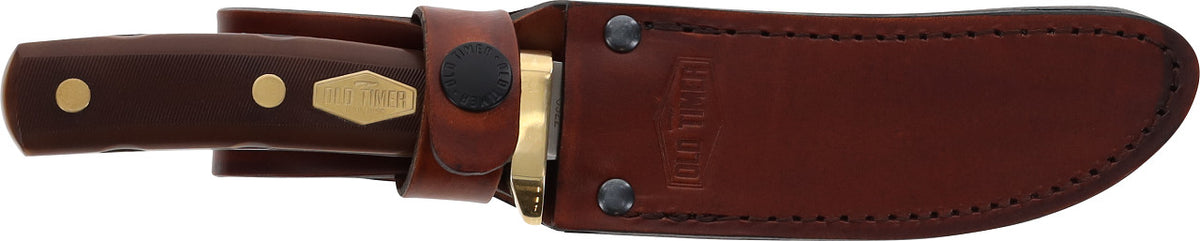 Old Timer Woodsman Fixed Blade Knife with Leather Sheath 9.5 Inch