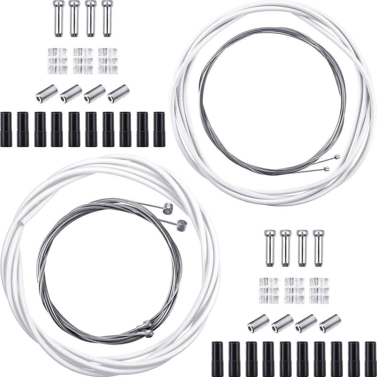 Universal Bicycle Brake and Gear Cable Kit - Durable Stainless Steel & PVC