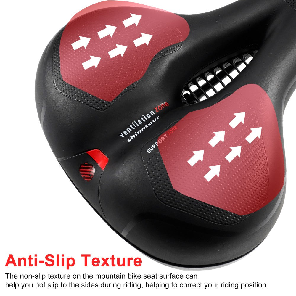 Gel Bicycle Saddle Seat Cushion with LED Taillight - Comfort & Shock Absorption