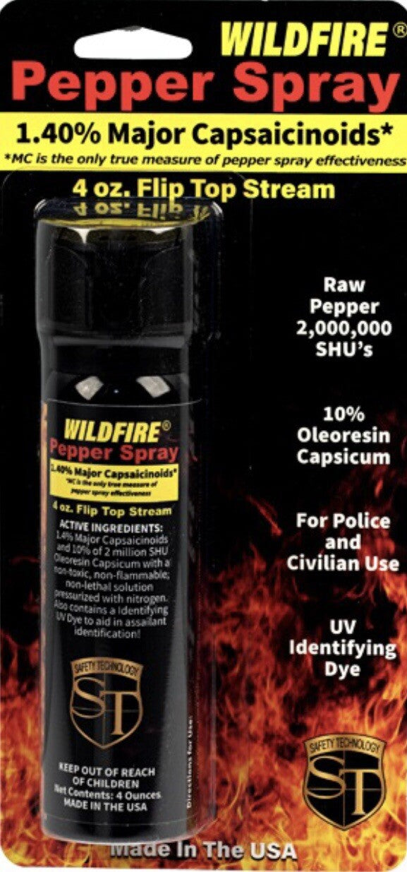 4 oz Self Defense with Flip Top Stream Style Hot