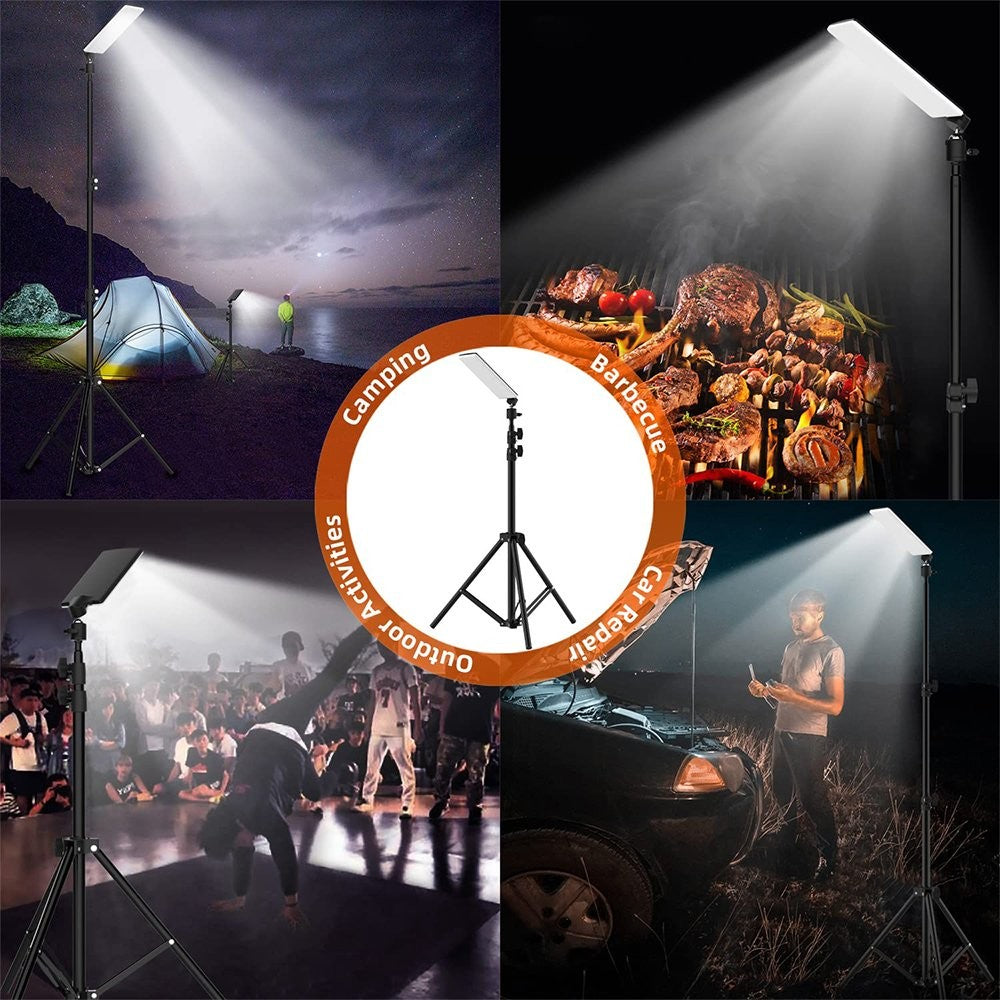 Portable Telescopic LED Work Light with Tripod Stand for Camping Outdoor Use