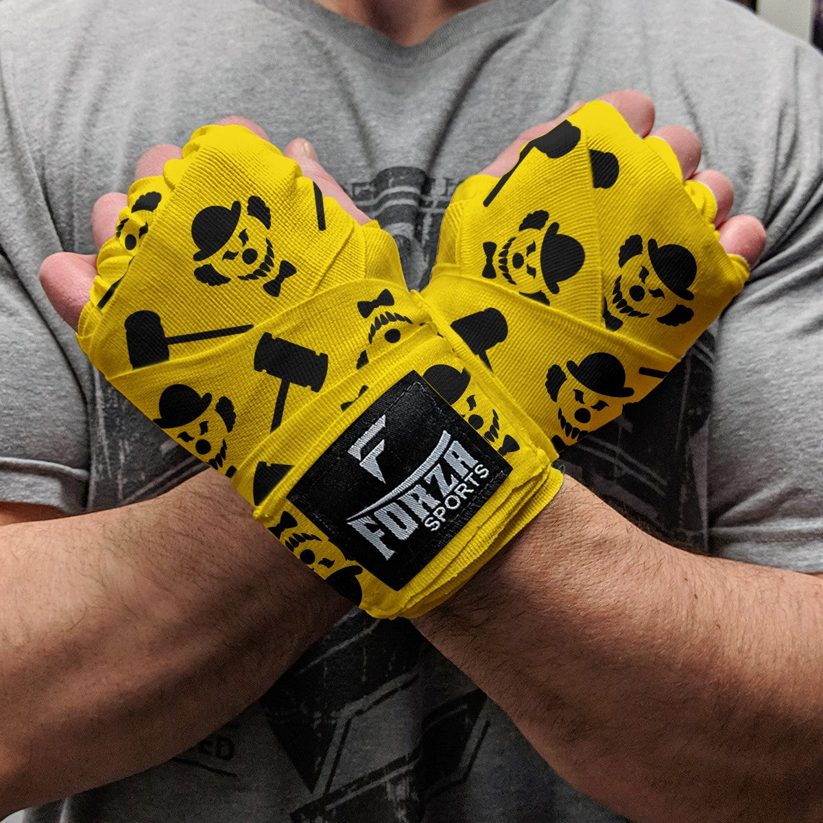 180-Inch Boxing & MMA Hand Wraps Clown Yellow for Training & Protection