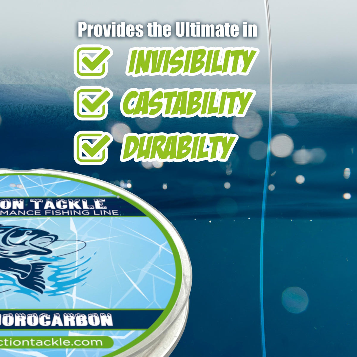 Ice Fishing Fluorocarbon Line - Low Stretch Leader with Abrasion Resistance